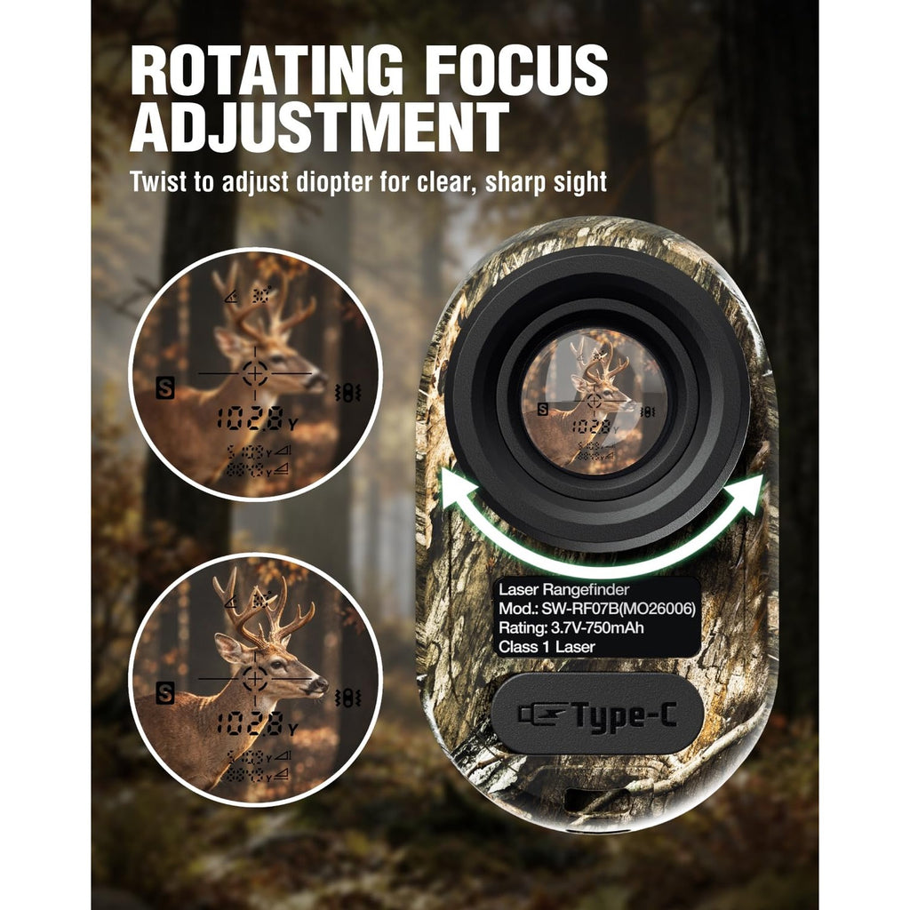 Mossy Oak Hunting Rangefinder, 1200Y Laser Range Finder for Hunting