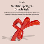 Buy now The Grinch x Kitsch Bow Hair Claw Clip for Women â€“ Strong Hold for Thick or Thin Hair | Glossy Red Hair Clip for Everyday Hairstyle | Ideal Gifts for Women - 1 pc at indiglob india