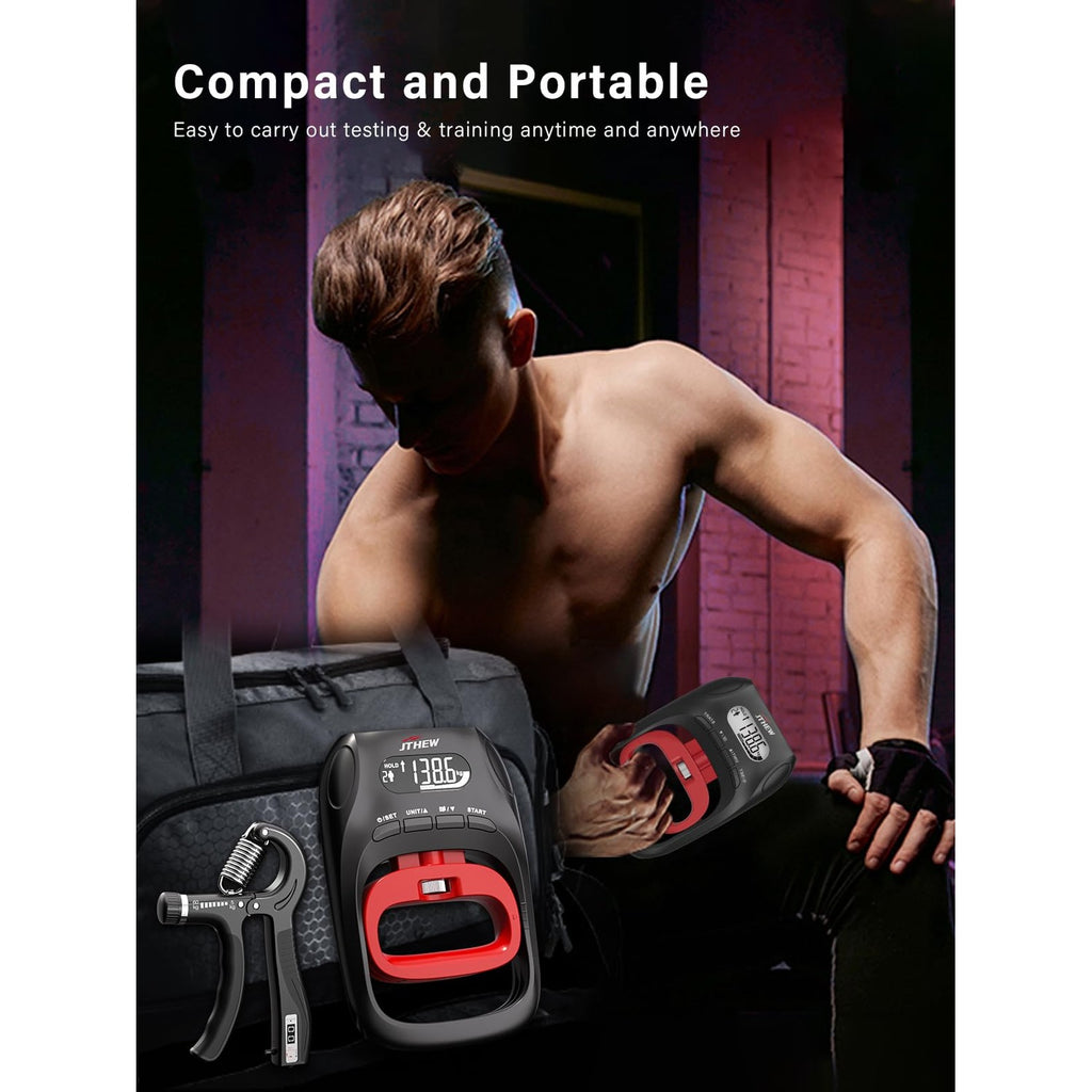 Grip Strength Tester Trainer - Electronic Hand Dynamometer of 400lbs/180kg & Grip strengthener with Adjustable Resistance for Sport