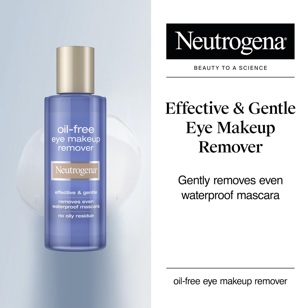 Neutrogena Gentle Oil-Free Eye Makeup Remover & Cleanser, 3.8 fl oz | Sensitive Eyes, Waterproof Mascara, Dermatologist & Ophthalmologist Tested