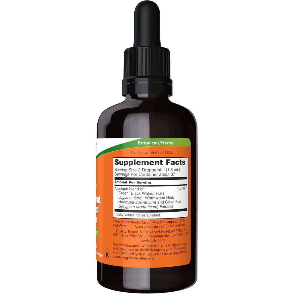 Buy now NOW Supplements, Green Black Walnut Wormwood Complex Liquid with Dropper, Herbal Supplement, 2-Ounce at indiglob india