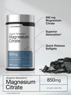 Horbäach Magnesium Citrate | 850mg | 120 Softgels | Superior Absorption