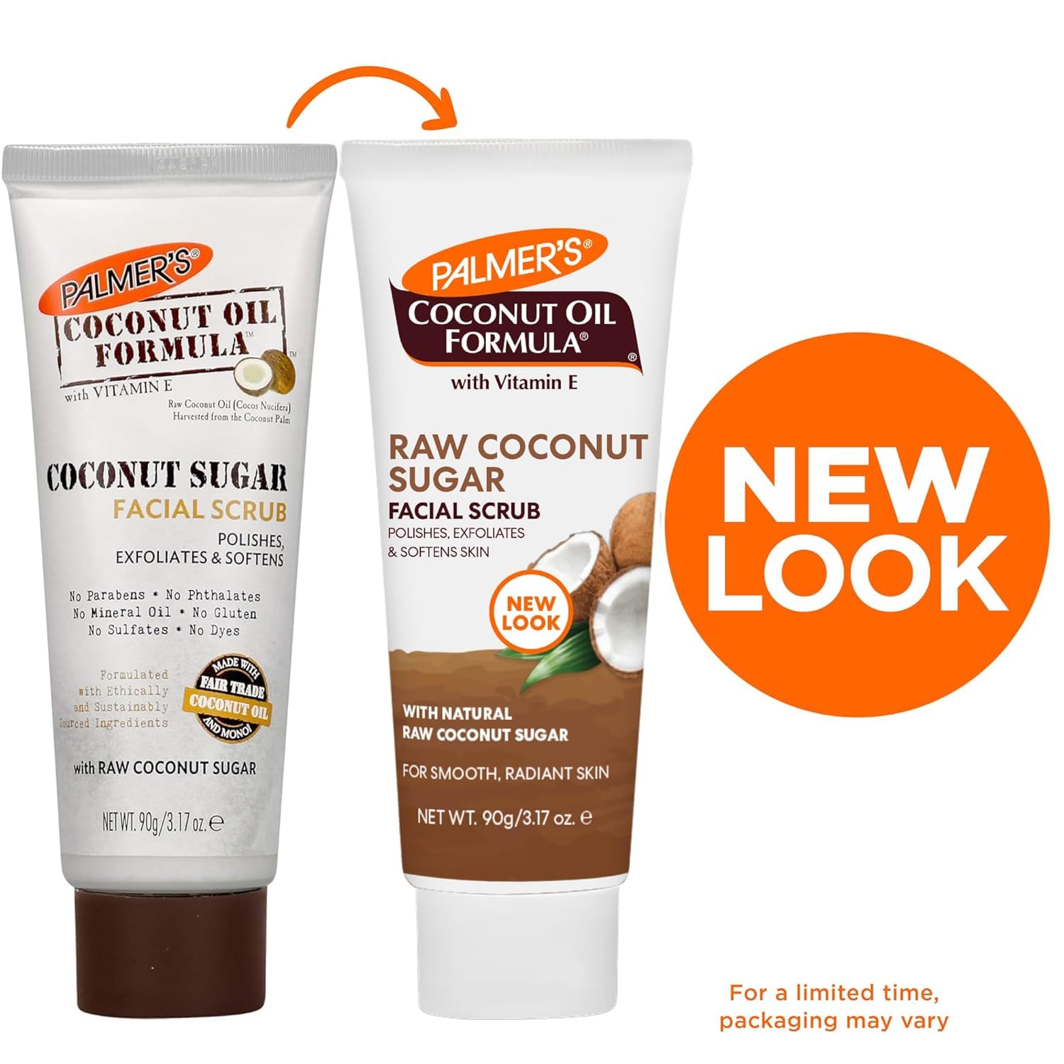 Palmer's Coconut Sugar Facial Scrub Exfoliator (3.17 Oz - Pack of 3) | 3.17 oz Face Scrub to Gently Exfoliate Away Dirt and Dead Skin Cells with Chamomile to Soften & Calm for Smooth, Radiant Skin