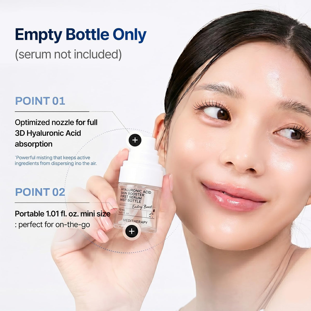 MEDITHERAPY Refillable Empty Mist Spray Bottle 1.01 fl. oz. (Serum Not Included)