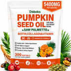 Cold Pressed Pumpkin Seed Oil with Saw Palmetto Capsules for Hair Support