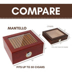 Buy now Premium Cigar Humidor for 25-50 Cigars - Elegant Humidor humidor with Hygrometer and Humidifier - Cedar Lined Cigar Box for Optimal Humidity Control (Analog) at indiglob india