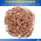 Thick Rubber Bands, Heavy Duty Rubber Bands, Beige, Size 64, 380Pack