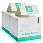 Borje Face Towels XXL, Thick Disposable Face Towel 10" x 12", 300 Count (6 Packs of 50), 100% USDA Biobased Facial Towelettes, Ultra Soft Makeup Remover Dry Wipes for Women Cleansing