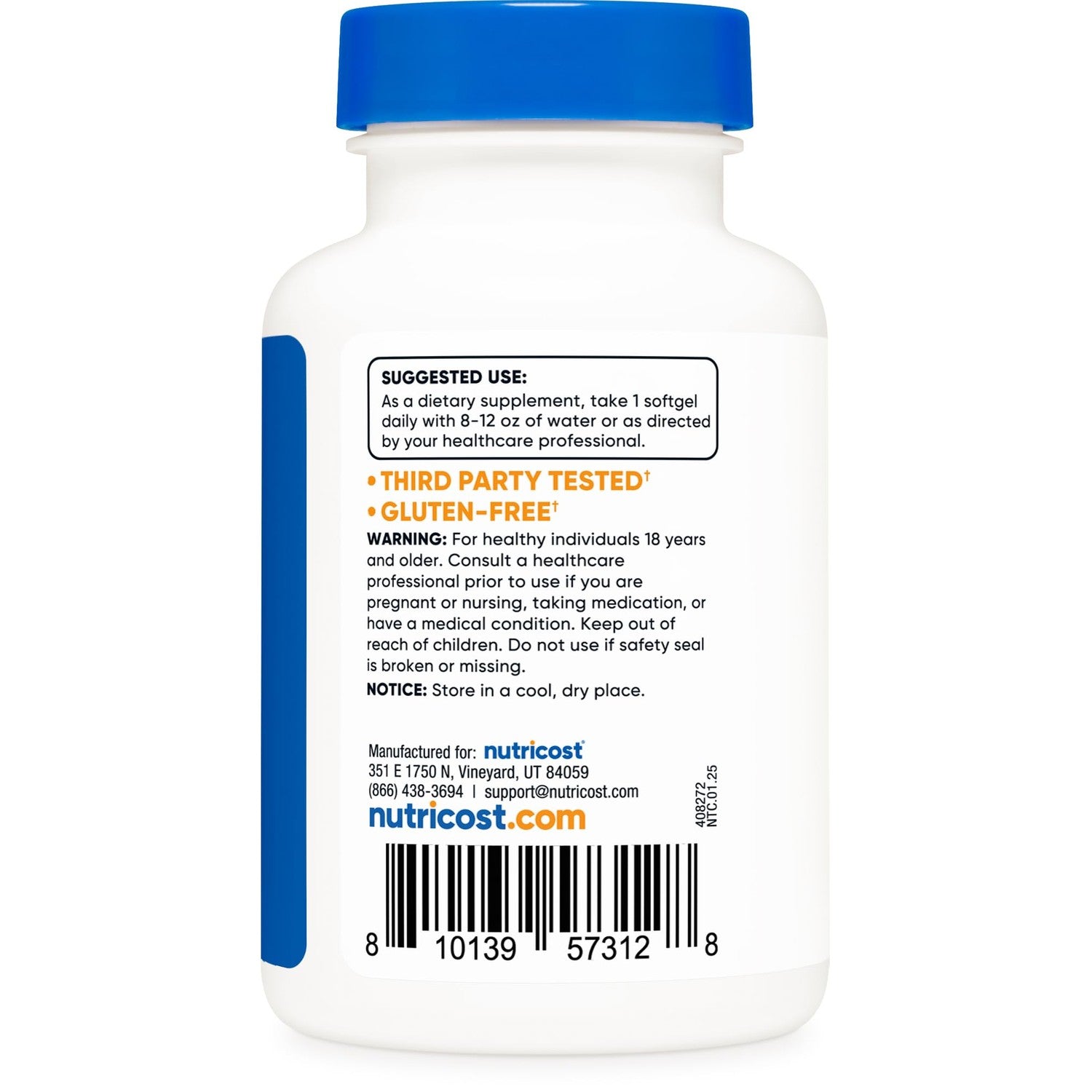 Nutricost Vitamin D3 10,000 IU, 240 Soft Gel Caps (2 Bottles)
