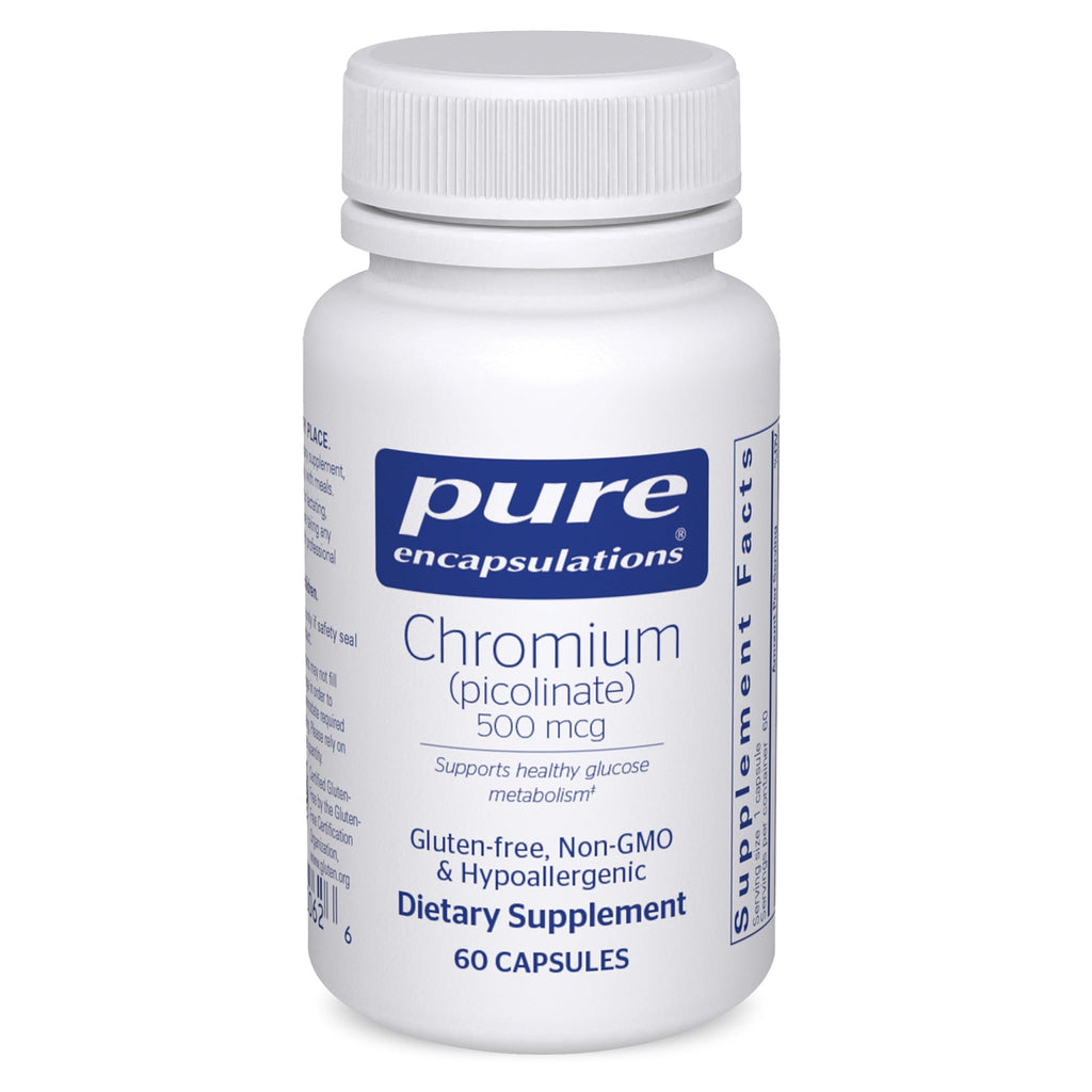 Pure Encapsulations Chromium (Picolinate) 500 mcg, 180 Capsules | For Lipid and Carbohydrate Metabolism*, Mineral Supplement, Superior Absorption Chromium Supplement, Vegan and Gluten-Free