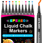 Liquid Chalk Markers for Acrylic Fridge Calendar Planning Board, Clear Glass Dry Erase Board, Whiteboard, Window, Mirror, Easy Wet Erase,1mm Fine Points (10 COLORS)