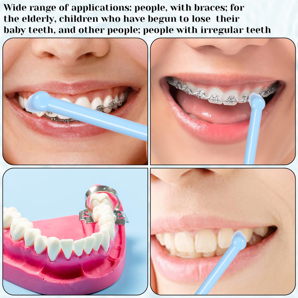 4 PCS End Tuft Toothbrush Adult, Single End Tuft Brush, Soft Orthodontic Toothbrushes for Braces, Small Soft Head for Tiny Hard-to-Reach Areas Detail Cleaning, Individually Wrapped
