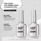 GAOY 16ml Nail Dehydrator and Primer with Gel Top and Base Coat, 4 Pcs Acid-Free Natural Nail Prep Dehydrate Bond Primer Professional Set, for Gel Polish