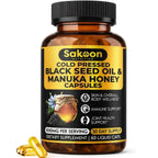 Sakoon Nutrition Black Seed Oil Gummies with Honey – Black Cumin Seed Oil (Nigella Sativa) with 2%+ Thymoquinone – Immune, Joint, Digestion, Hair & Skin Support – 60 Halal Gummies