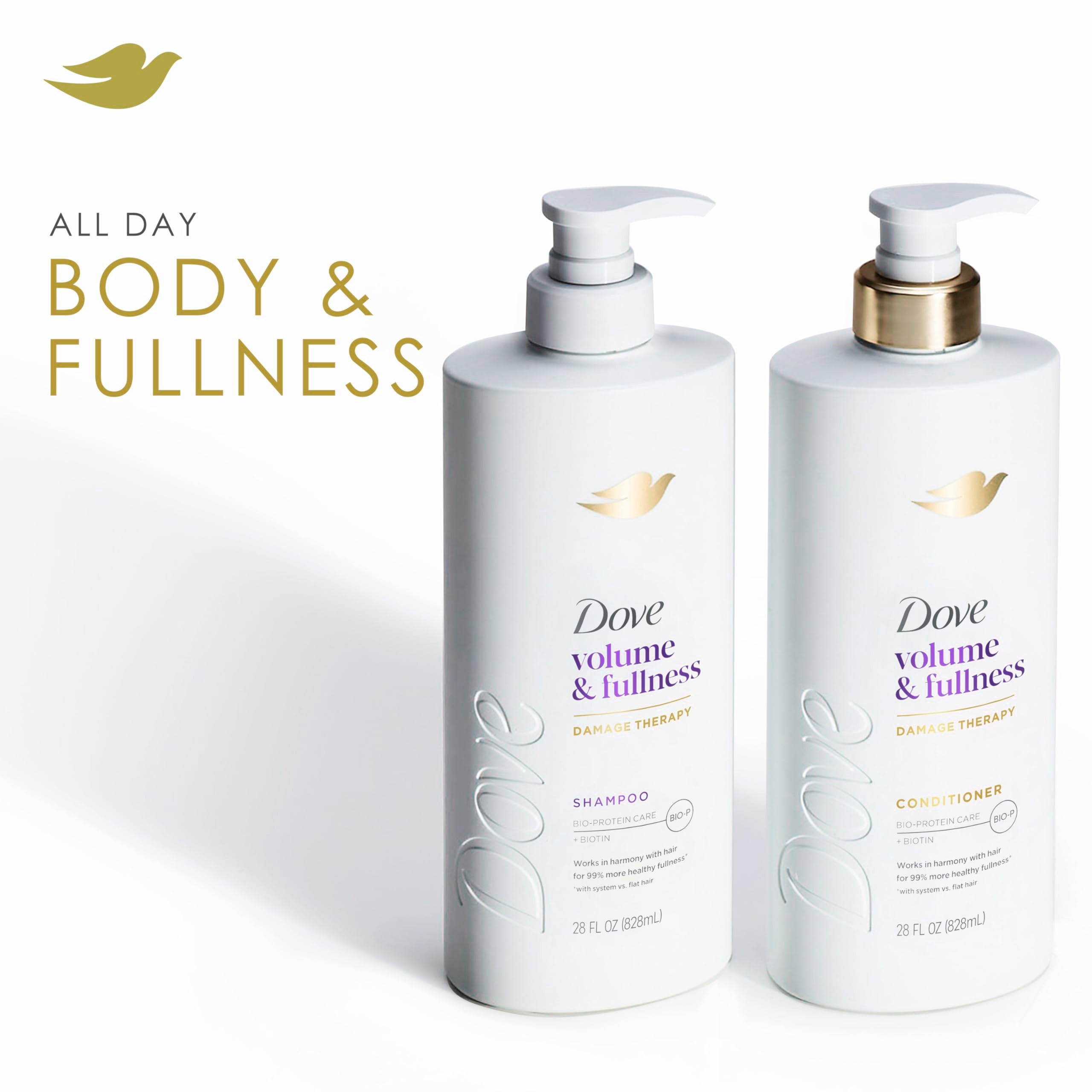Dove Conditioner Volume & Fullness for Thin Hair, Bio-Protein, 28 Fl Oz
