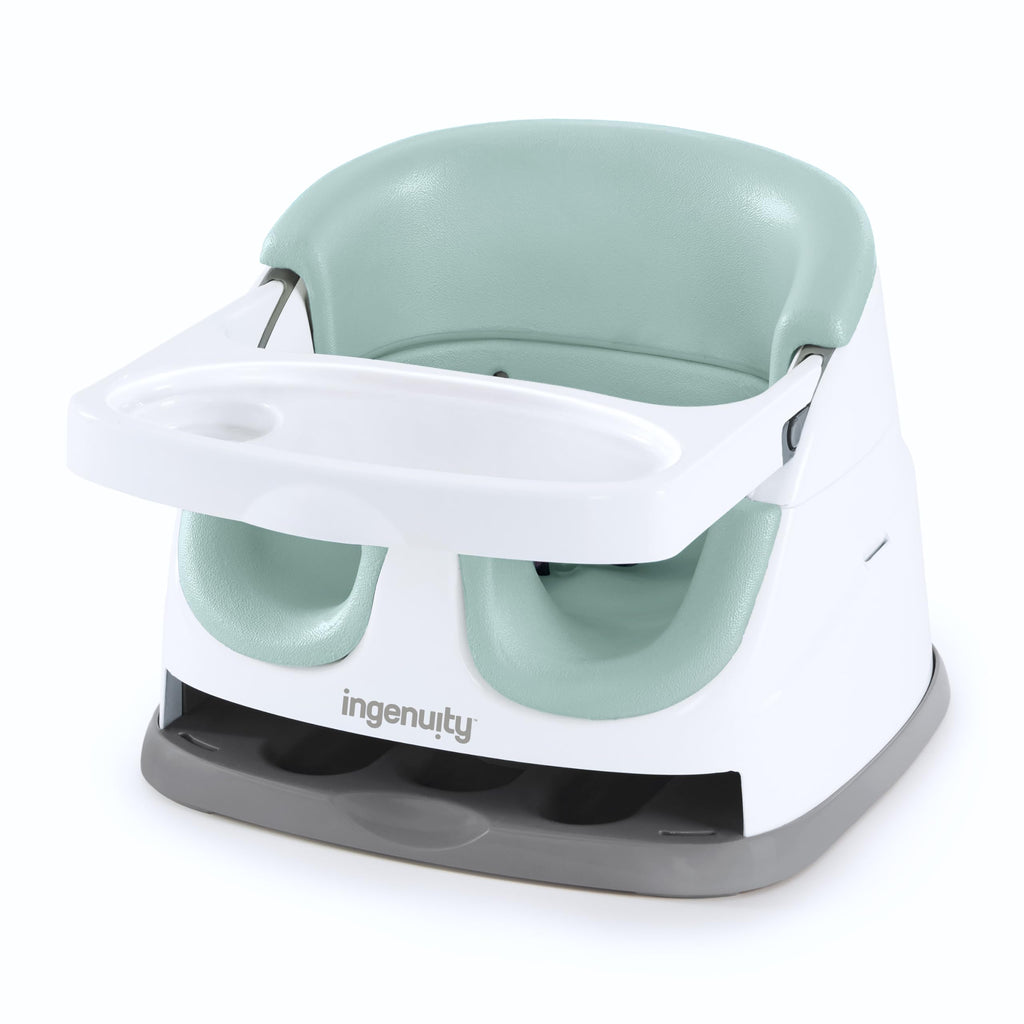 Buy now Ingenuity Baby Base 2-in-1 Booster Feeding and Floor Seat with Self-Storing Tray - Peacock Blue at indiglob india