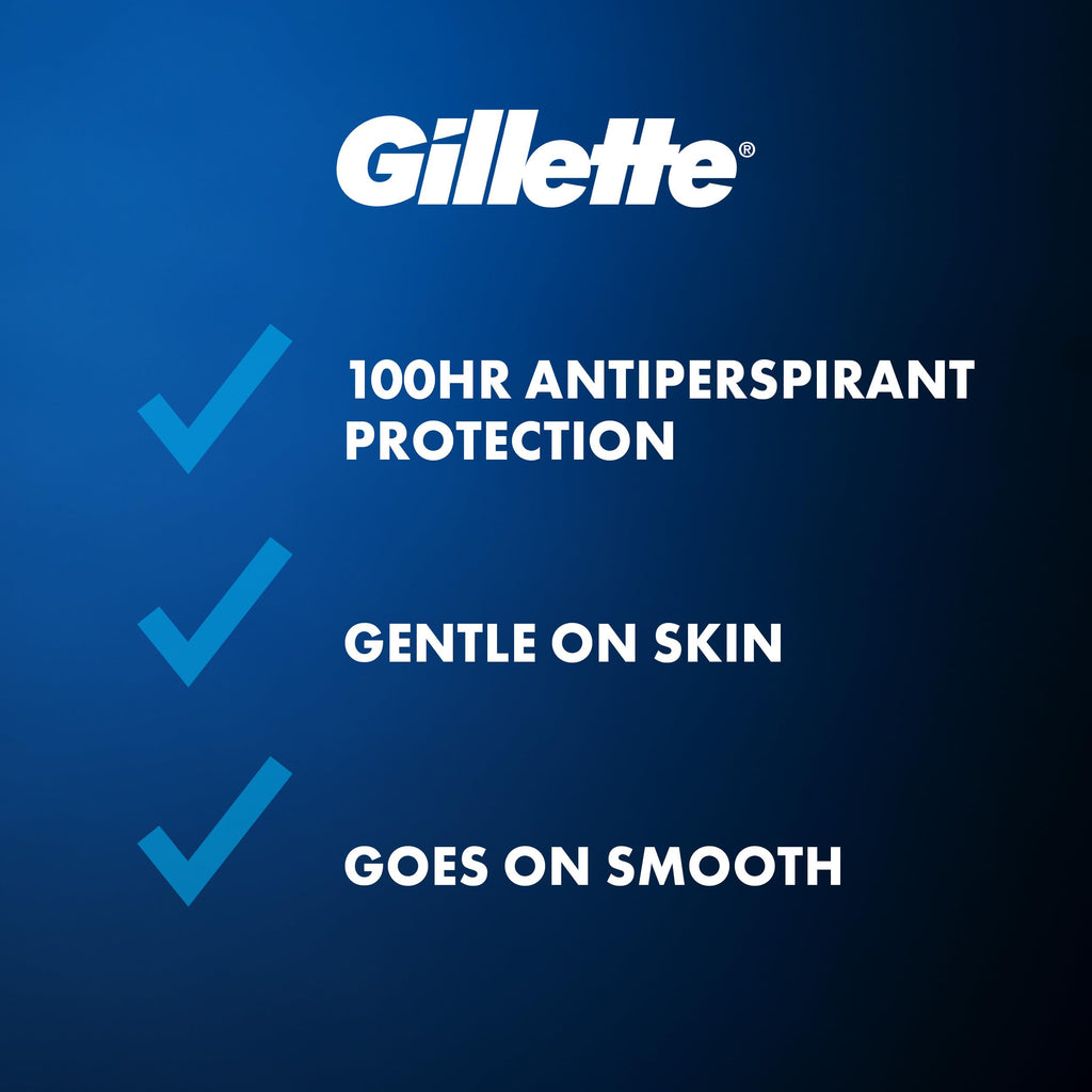 Gillette Clinical Antiperspirant and Deodorant for Men, 100HR Sweat & Odor Protection, Long Lasting Freshness, Anti-White Mark Technology, Gentle on Skin, Soft Solid, Ultimate Fresh Scent, 2.6 oz
