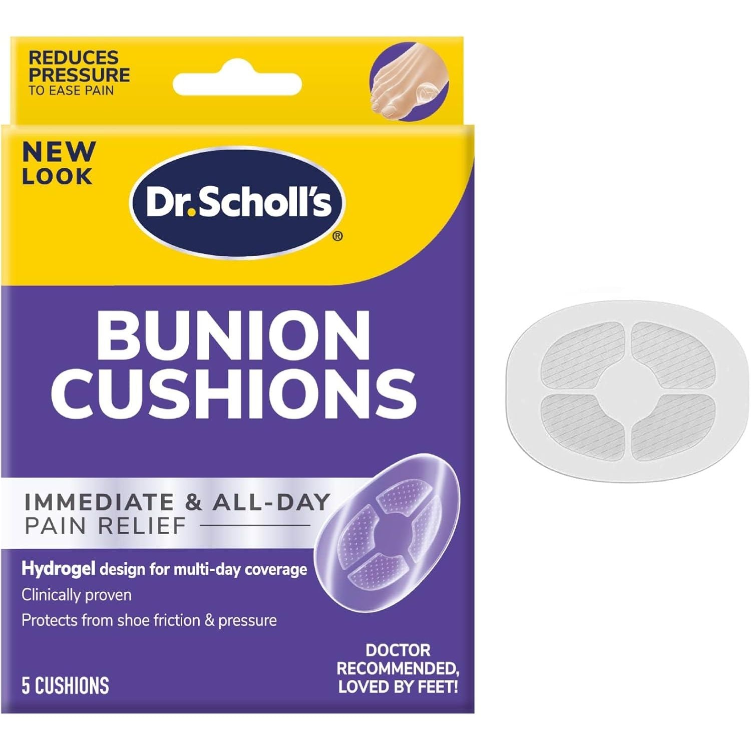 Buy now Dr. Scholl's BUNION CUSHION with Hydrogel Technology, 5ct // Cushioning Protection against Shoe Pressure and Friction that Fits Easily In Any Shoe for Immediate and All-Day Pain Relief Cushions 5ct at indiglob india