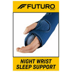 FUTURO Night Wrist Support, Left or Right, Adjustable, Helps Provide Nighttime Relief of Carpel Tunnel Symptoms, Made of Breathable Material, Easy-to-Use Sleeve Design, One Size Fits Most (48462ENR)