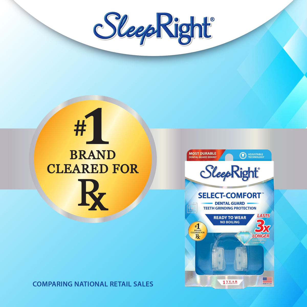 SleepRight Select-Comfort Night Guard for Teeth Grinding & Bruxism
