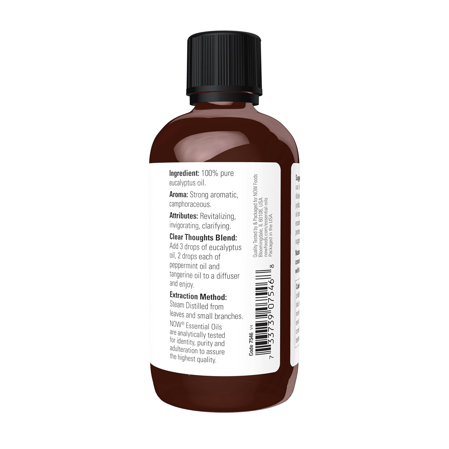 Buy now NOW Essential Oils, Eucalyptus Oil, Clarifying Aromatherapy Scent, Steam Distilled, 100% Pure, Vegan, Child Resistant Cap, 4-Ounce at indiglob india