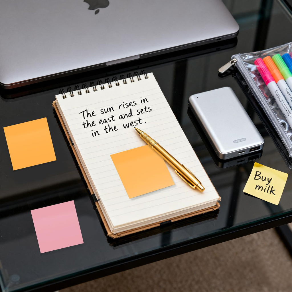27 Pack of 3x3 Inch Sticky Notes Self-Stick Memo Pads - 1620 Sheets in Total! Great for Home, Office & School