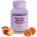 Lemme Glow Collagen Gummies for Strong Nails & Healthy Skin, 30-Day Supply | Strong hair & nails, Healthy Skin, Peptides, Biotin, Trace Minerals, Zinc, Vitamins A, C & E, Dairy & Gluten Free