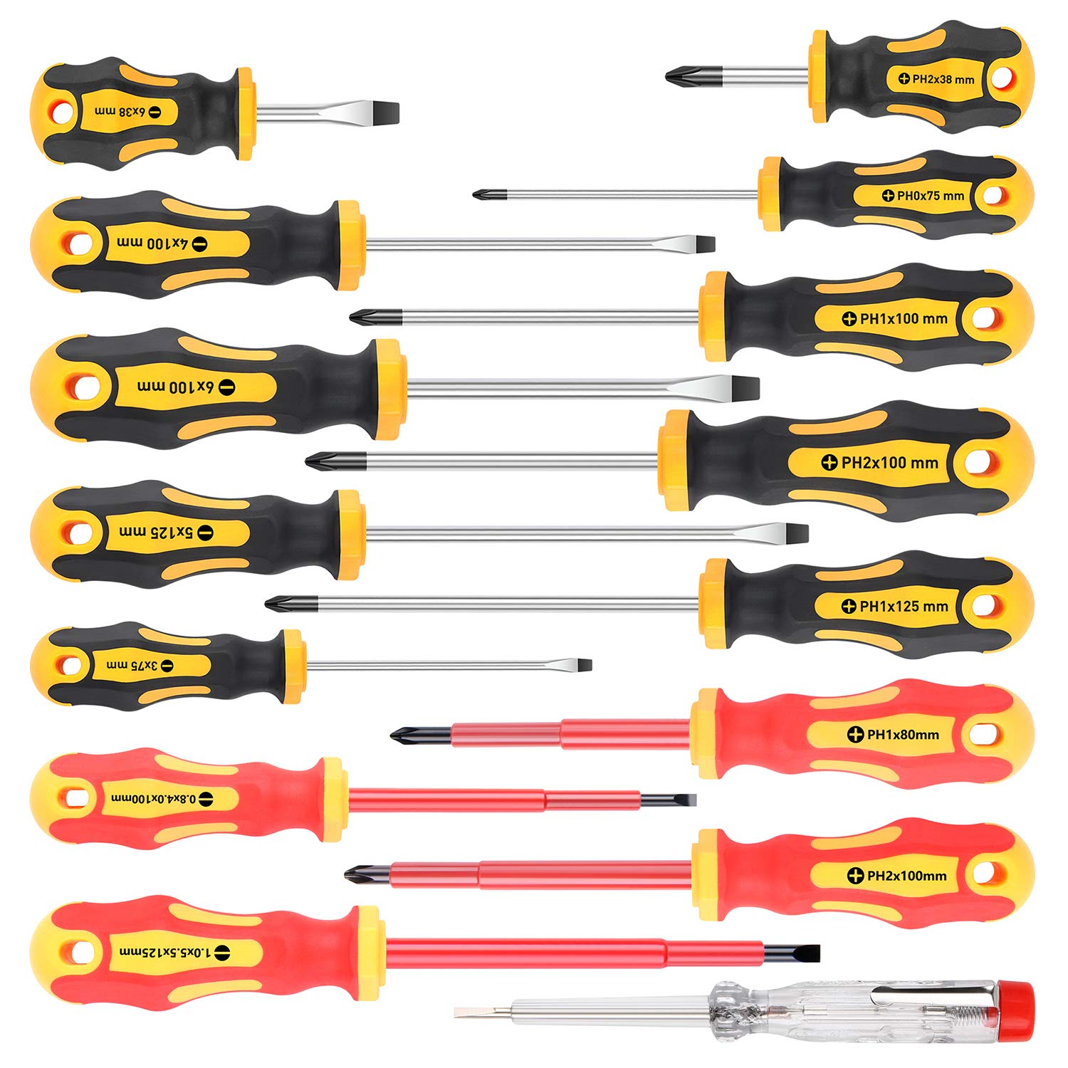 Buy now Amartisan 10-Piece Magnetic Screwdrivers Set, 5 Phillips and 5 Slotted Tips Professional Cushion Grip Screwdriver Set 15-Piece Screwdrivers Set at indiglob india