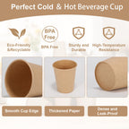 Disposable Cups, 100 Pack 8 Oz Kraft Paper Cups, Paper Coffee Cups, Disposable Cups 8 oz for Hot or Cold Beverage