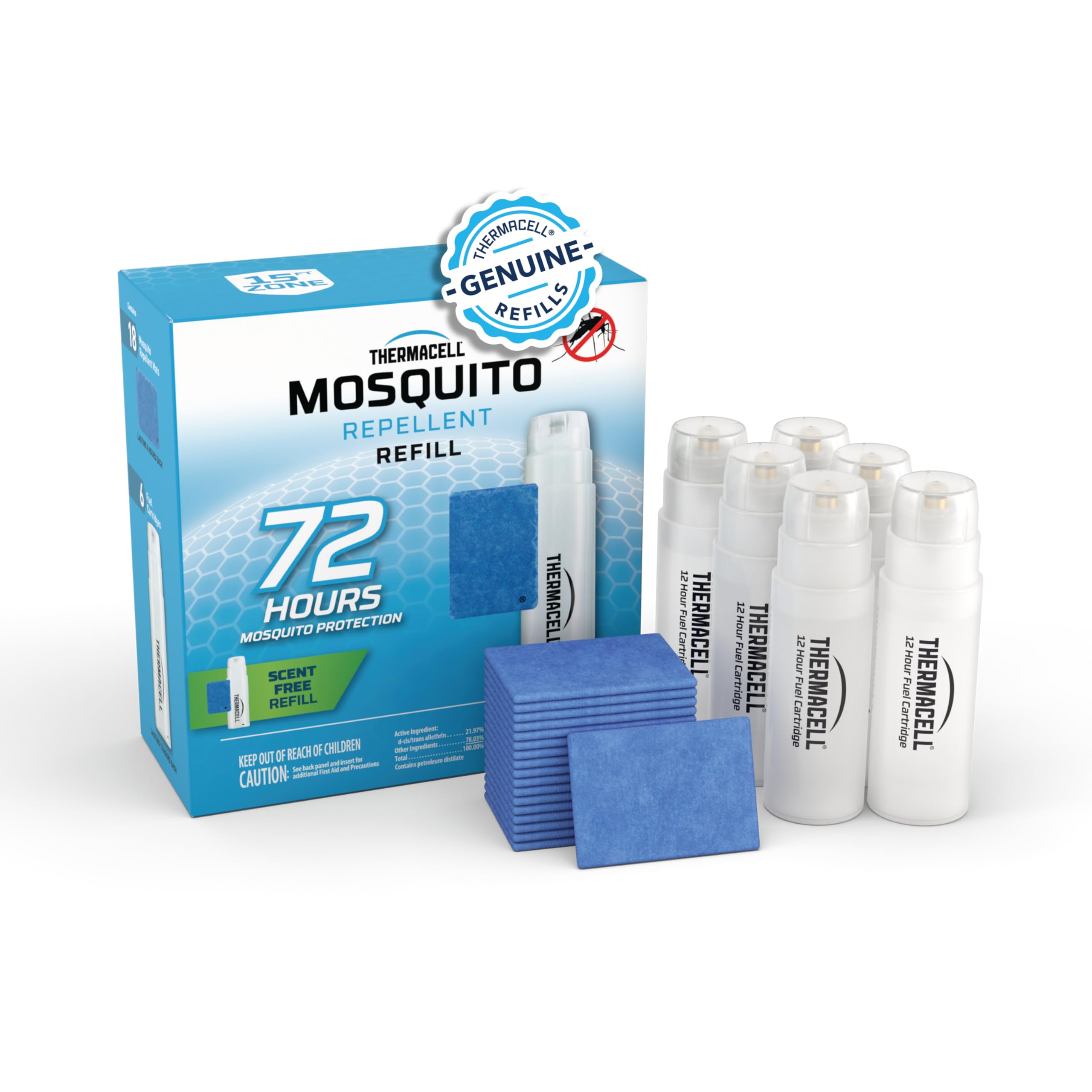 Buy now Thermacell Mosquito Repellent Refills; Provide 120 Hours of Protection; Contain 30 Repellent Mats, 10 Fuel Cartridges; Compatible with Any Fuel-Powered Mosquito Repeller Product 72 Hour at indiglob india