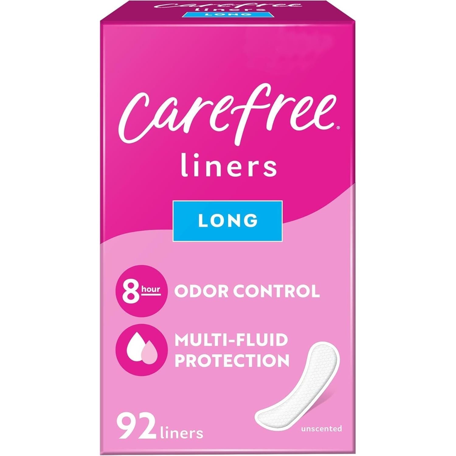 Buy now Carefree Acti-Fresh Body Shape Pantiliners Extra Long Unscented - 93 Count, Packaging may vary 92 Count (Pack of 1) at indiglob india