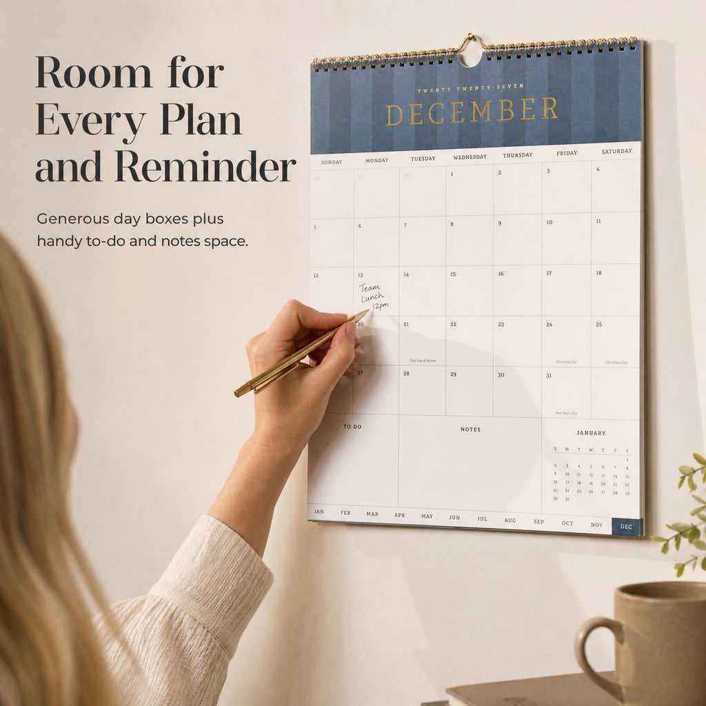 Aesthetic 2026-2027 Wall Calendar - Runs from June 2026 Until December 2027