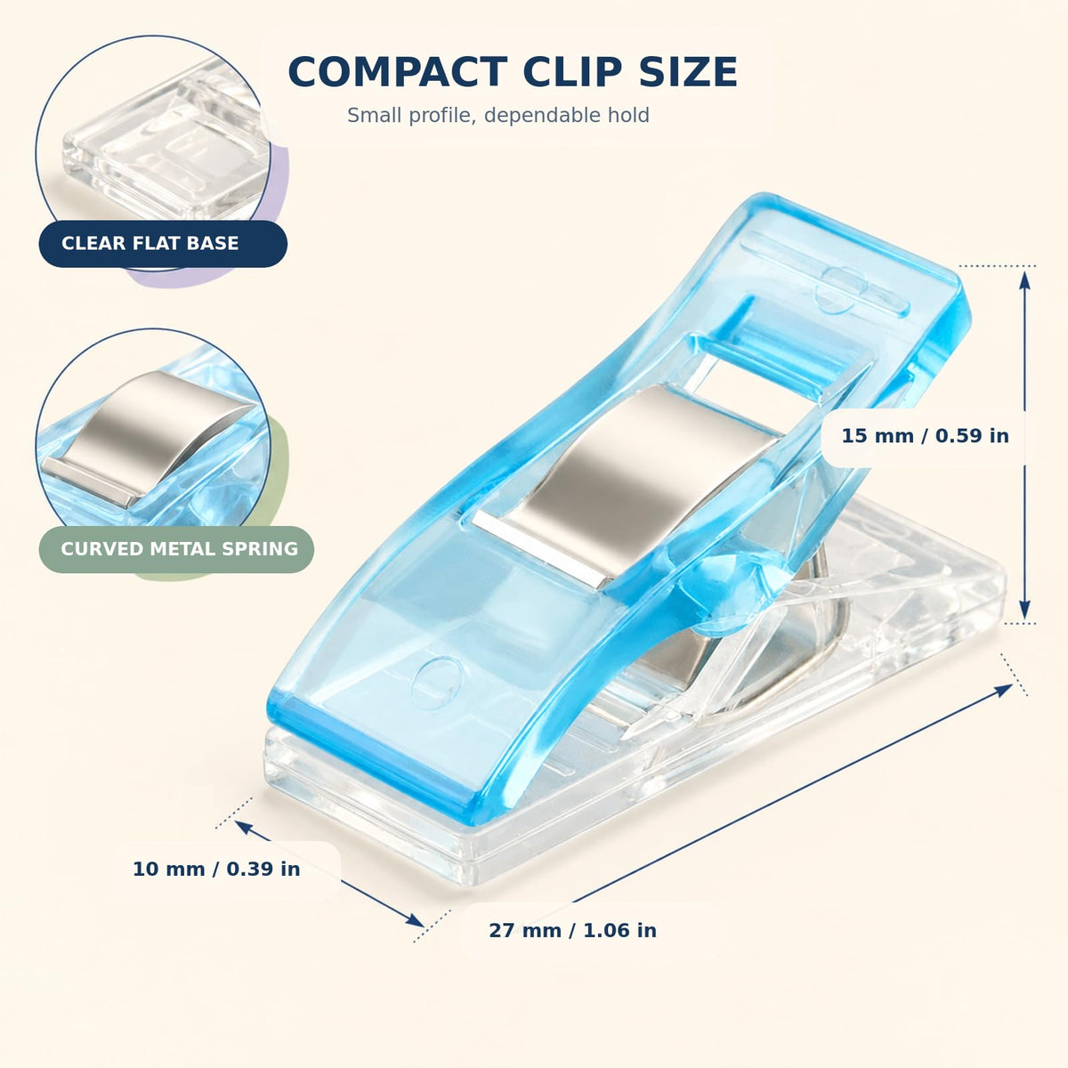 Sewing Clips with Tin Box,100 PCS Fabric Clips for Quilting & Binding