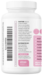 Micro Ingredients Liposomal NAD+ for Women Complex, 180 Veggie Capsules | NMN Pathway Supplement | 12-in-1 Advanced NAD Formula with Resveratrol, Hyaluronic Acid, Glutathione, & Collagen