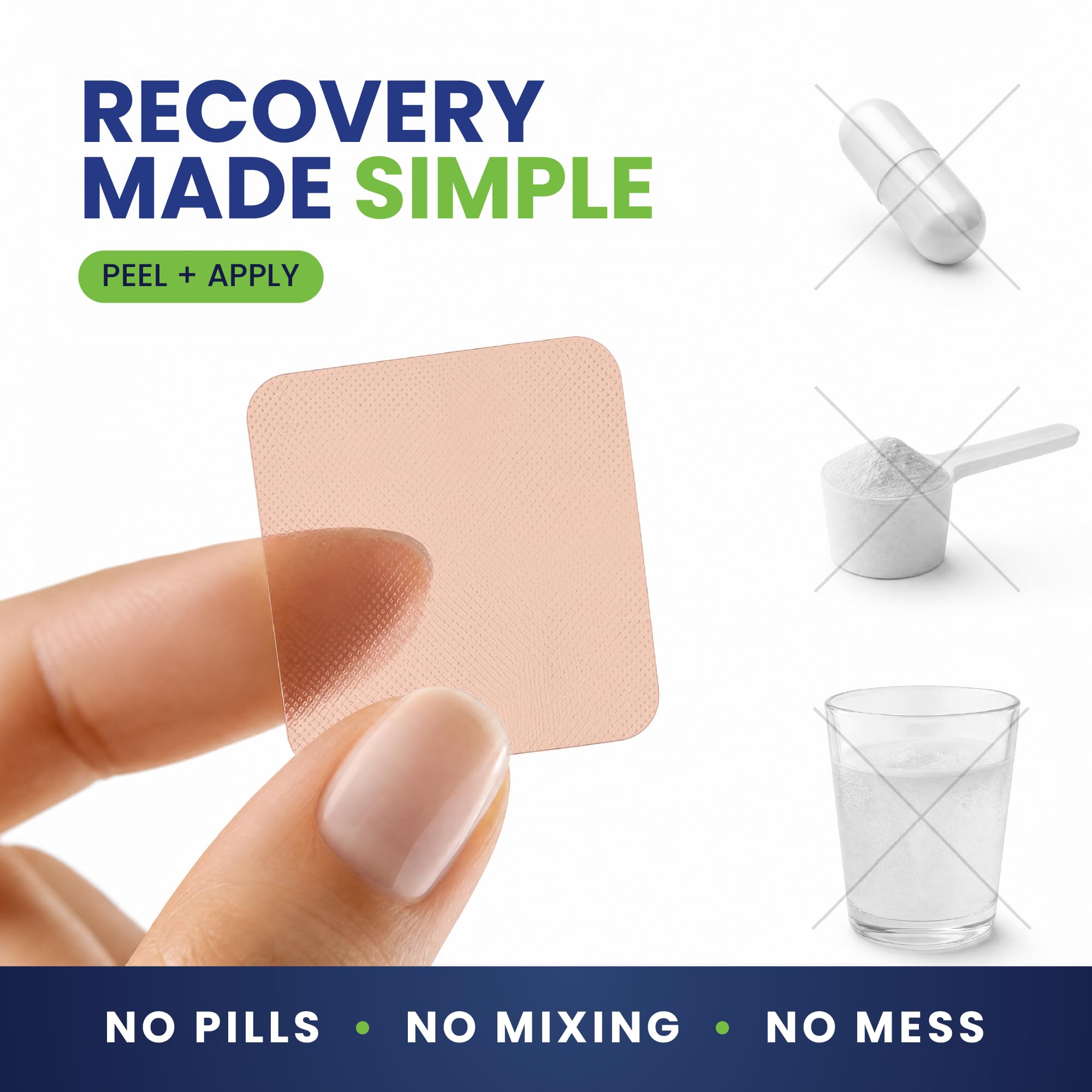 Recovery Patches 42 Pack - Wake Up Refreshed and Energized with Skin-Friendly Patch - Strong Adhesive for Secure Fit - Natural Ingredients for Quick Recovery