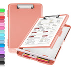 Buy now Sooez Clipboard with Storage, Clip Board 8.5 x 11 with Pen Holder, Plastic Organization Case Box for Letter Legal A4 Size Paper, Low Profile Clip, Nurses Teachers Must Haves, School & Office Supplies at indiglob india