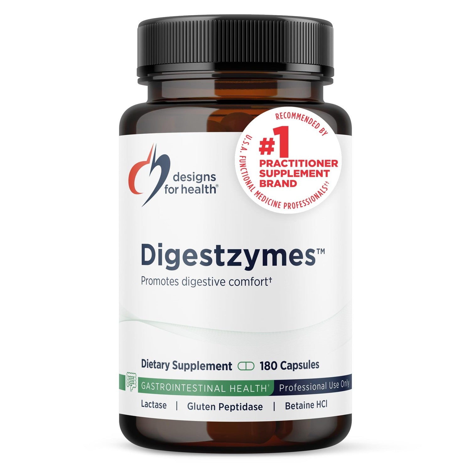 Designs for Health Digestzymes - Digestive Enzymes + Betaine Hydrochloride for Gas & Bloating Relief - Pepsin, Ox Bile, Lactase Enzyme & Lipase Enzymes for Digestion (60 Capsules)