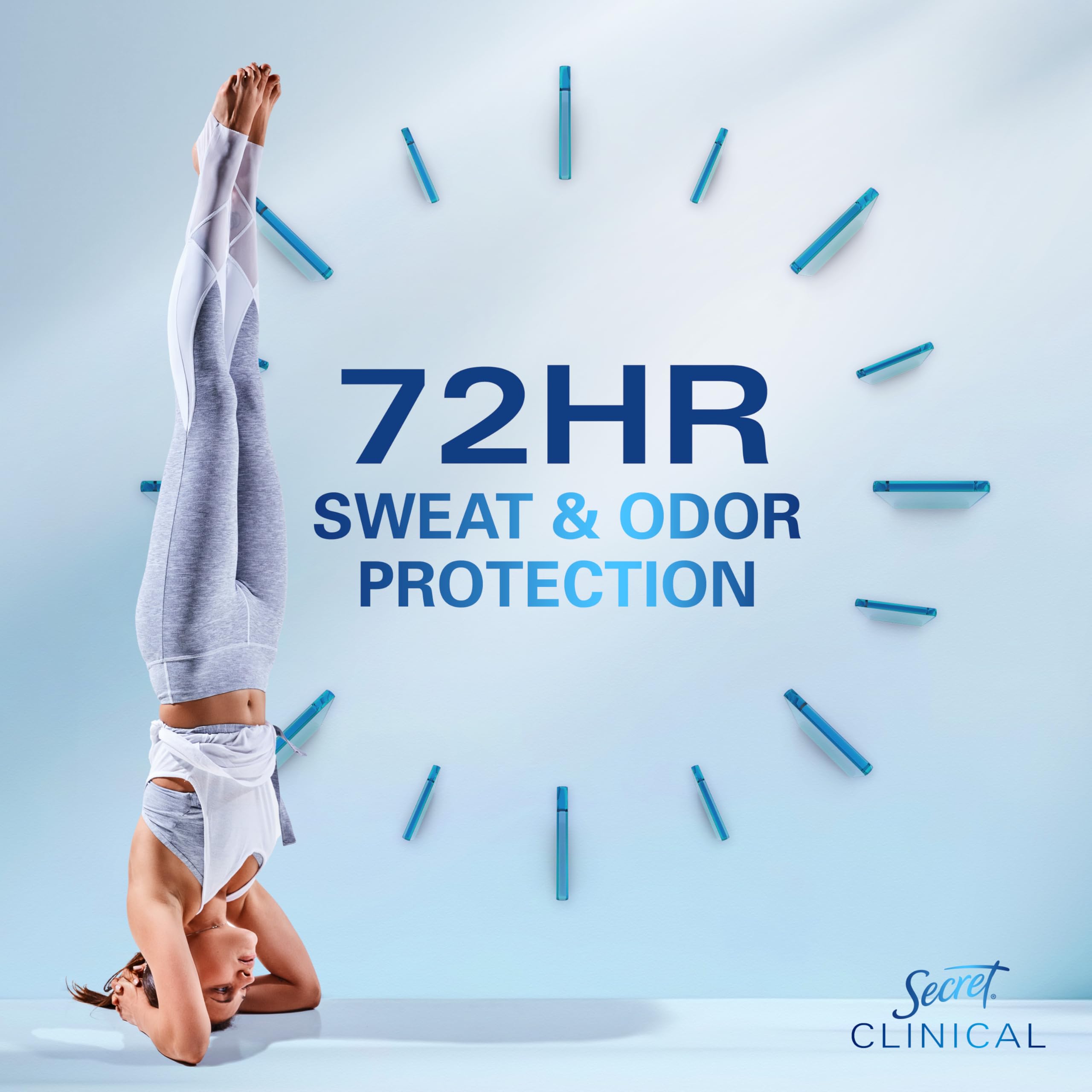 Secret Clinical Strength Dry Spray Antiperspirant Deodorant for Women, 3X Stress Protection, 72hr Sweat & Odor Protection, PH Balancing Minerals, Completely Clean Scent, 3.8 oz