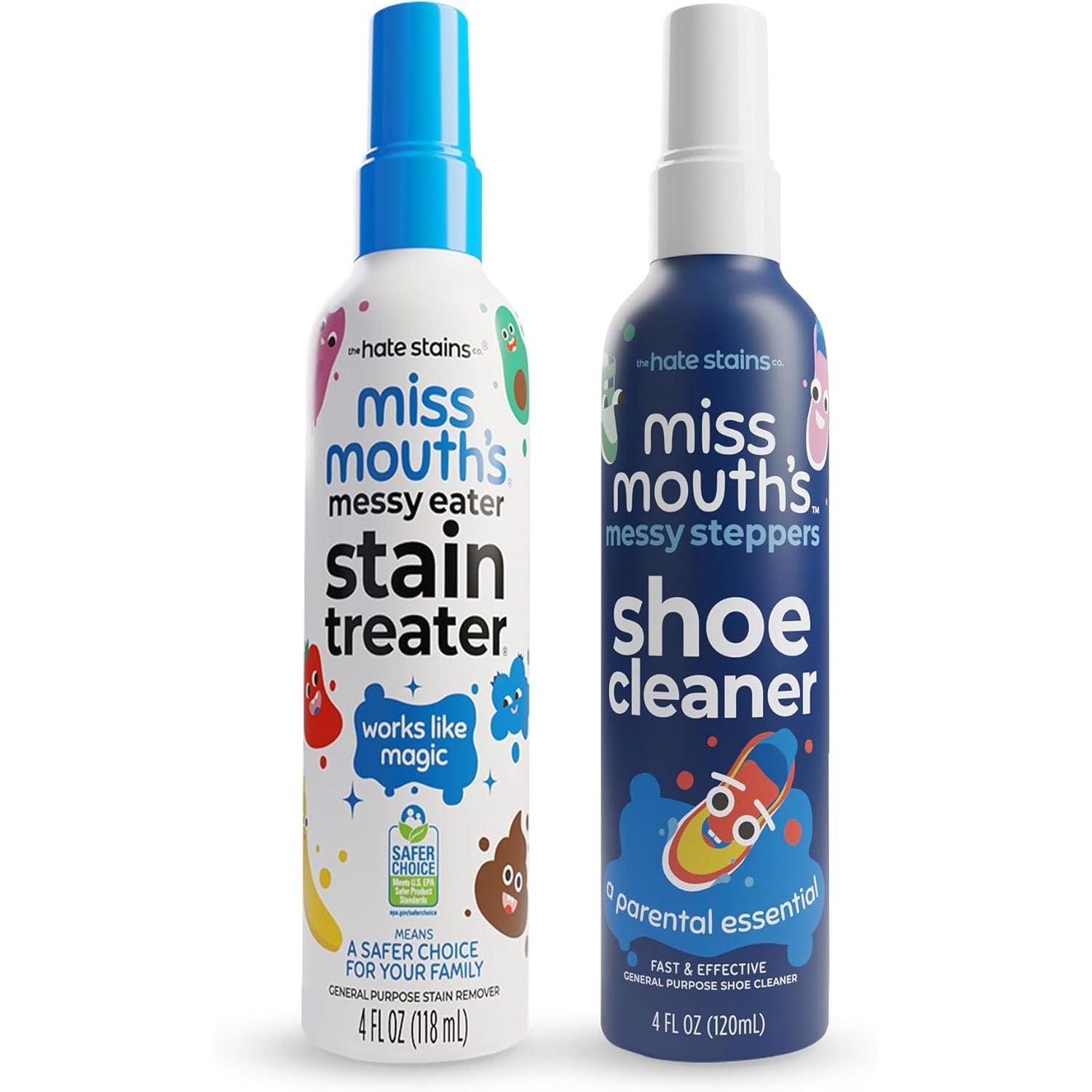 Buy now Miss Mouth's Messy Eater Stain Treater Spray - 4oz Stain Remover - Newborn & Baby Essentials - No Dry Cleaning Food, Grease, Coffee Off Laundry, Underwear, Fabric Combo Pack at indiglob india