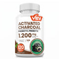 VEV Activated Charcoal with Organic Coconut Shell Charcoal & 50 Billion Probiotics – 120 Vegan Capsules for Digestive Wellness & Dietary Support