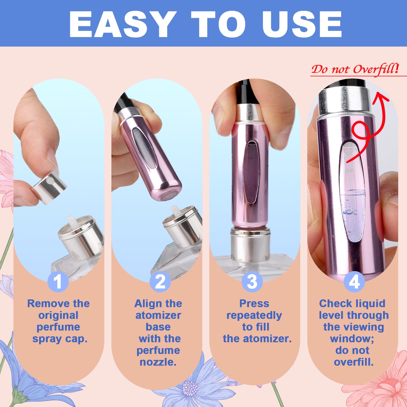 16 PCS Mini Perfume Travel Refillable Bottle, Perfume Atomizer-2 Pacakge