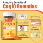 3 Packs CoQ10 500MG Gummies - Plus Omega-3, Magnesium, Vitamin B3 & Zinc - 3X Better Absorption Coenzyme Q10 Supplements for Heart Health, Cellular Energy & Antioxidant, Non-GMO 180 Counts