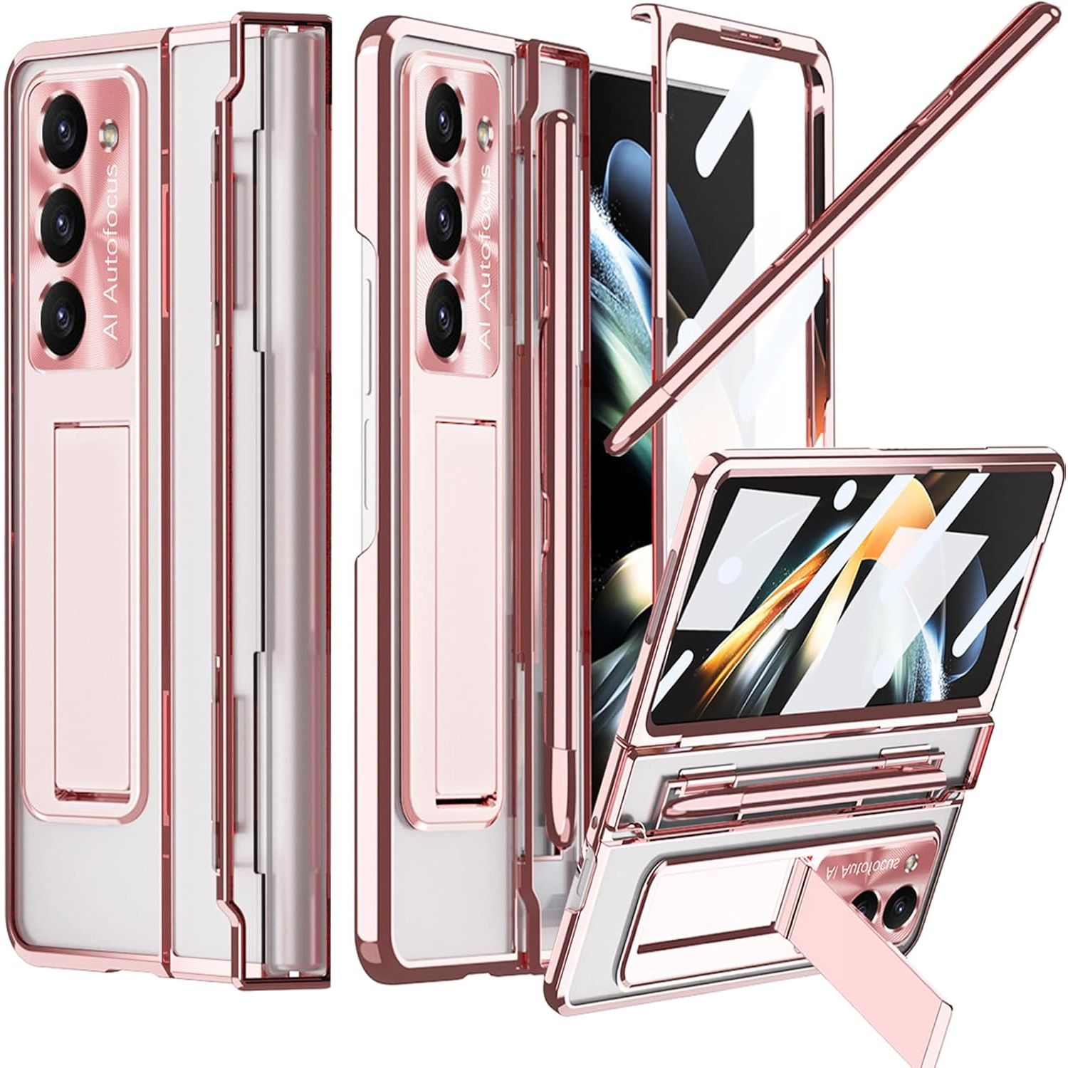 Buy now NINKI Compatible Samsung Galaxy Z Fold 5 Case with S Pen Holder & S Pen,Screen Protector Hinge Case for Samsung Z Fold 5 Case with Kickstand,Samsung Z Fold 5 5g Case Galaxy Fold 5 5g Phone Case Blue z fold 5 Rose Gold at indiglob india