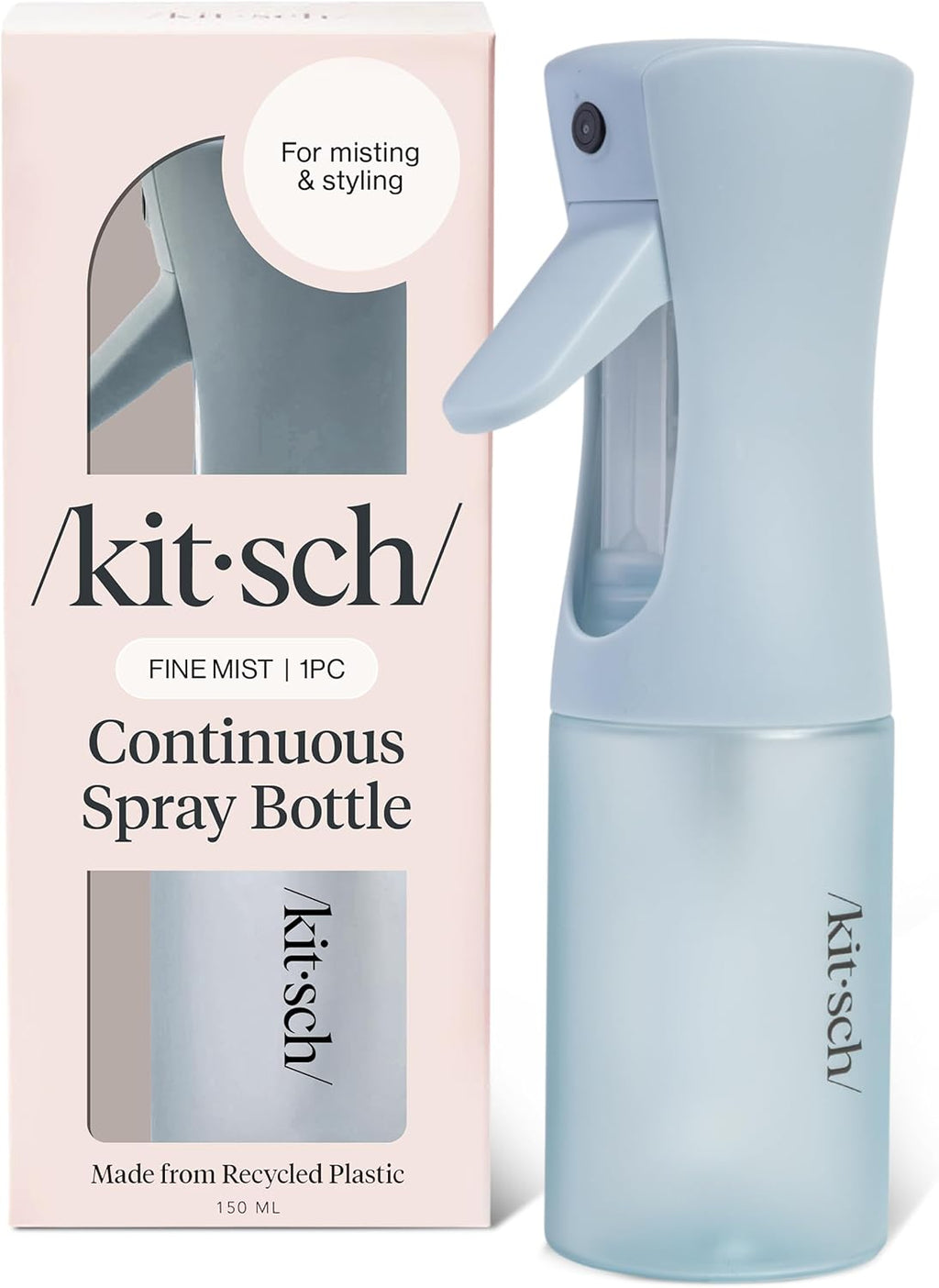Buy now Kitsch Continuous Spray Bottle for Hair â€“ Fine Mist Water Mister & Water Spray Bottle â€“ Recycled Hair Spray Bottle â€“ Spray Bottles for Cleaning, Styling, Plants & More â€“ Terracotta, 150ml at indiglob india