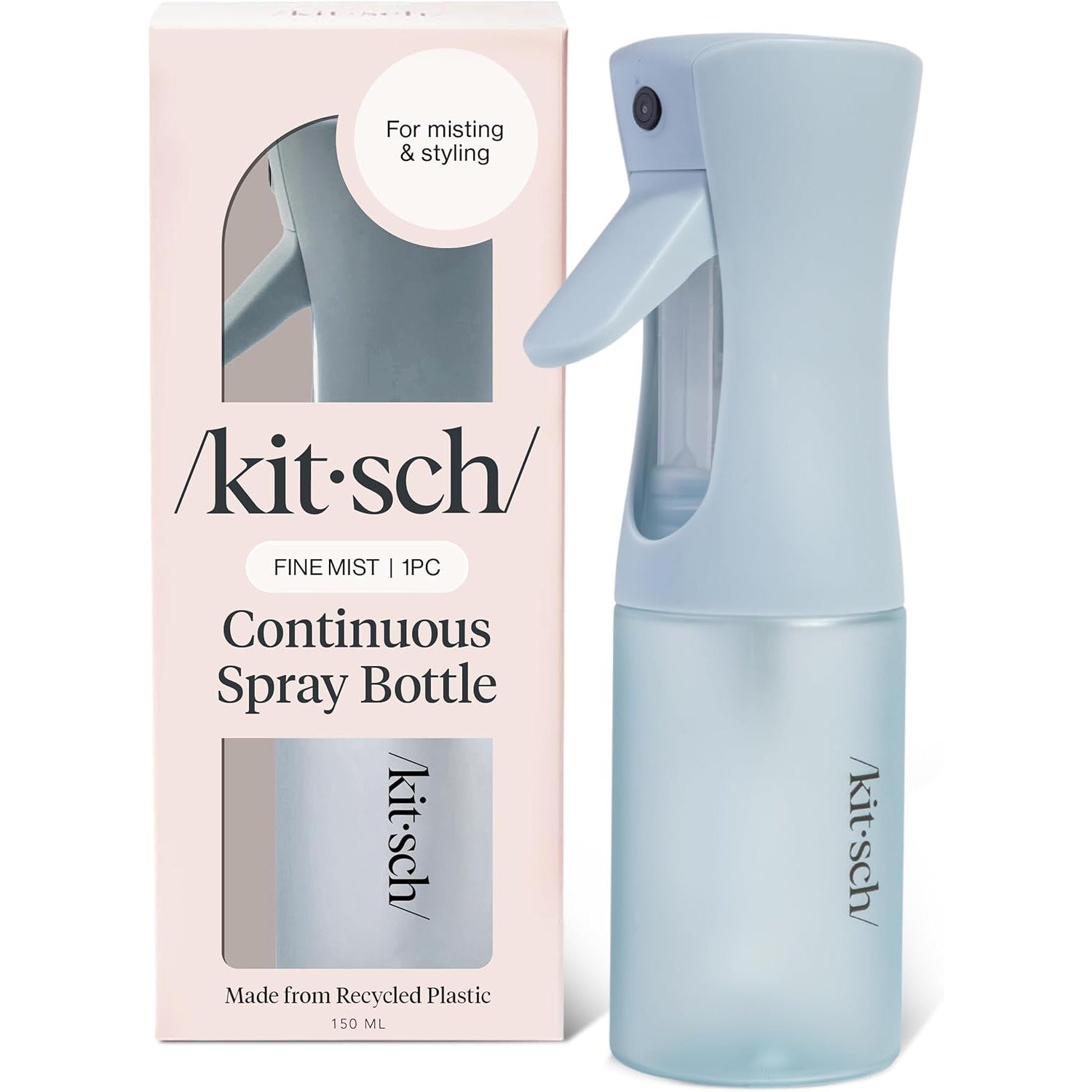 Buy now Kitsch Spray Bottle for Hair - Continuous Water Mister with Ultra Fine Mist for Hairstyling, Barbers, Salons, Cleaning, Plants, Versatile Spray Bottles - Made from Recycled Plastic - Sheer Violet, 5oz Haze Blue at indiglob india