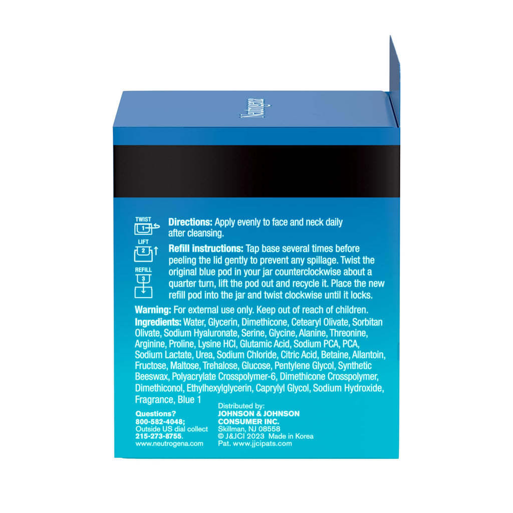 Neutrogena Hydro Boost Water Gel Face Moisturizer Refill Pod, Refill Pack-of Hyaluronic Acid Moisturizer for a Refreshing Burst of Hydration & Dewy Skin, Signature Fragrance, 1.7 oz,(Pack of 2)
