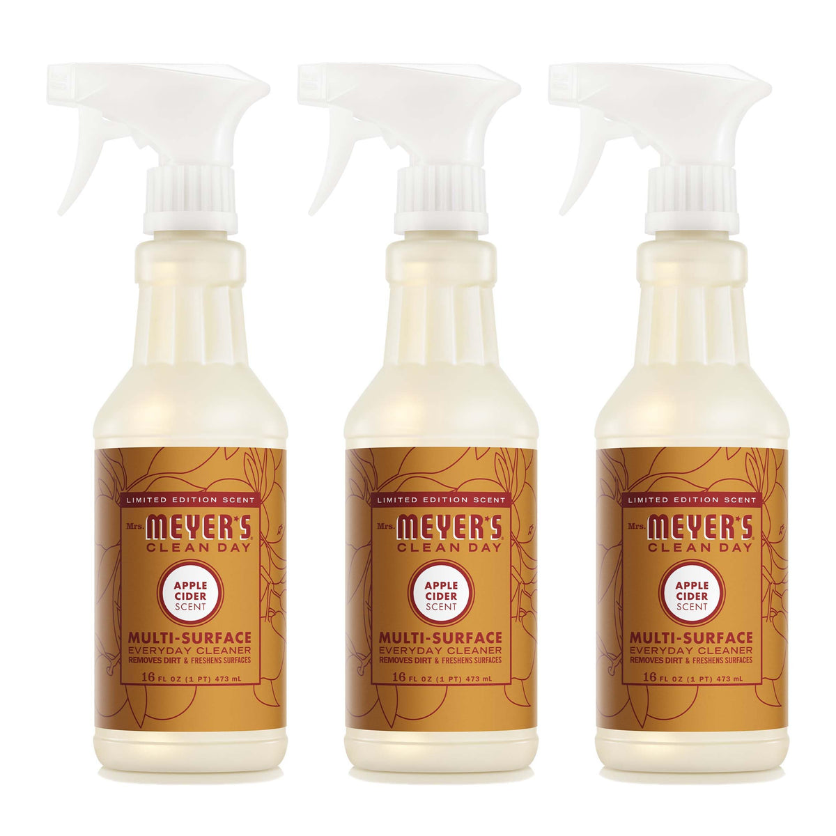 MRS. MEYER'S CLEAN DAY Multi-Surface Cleaner, Apple Cider, 16 fl oz, 3 Pack