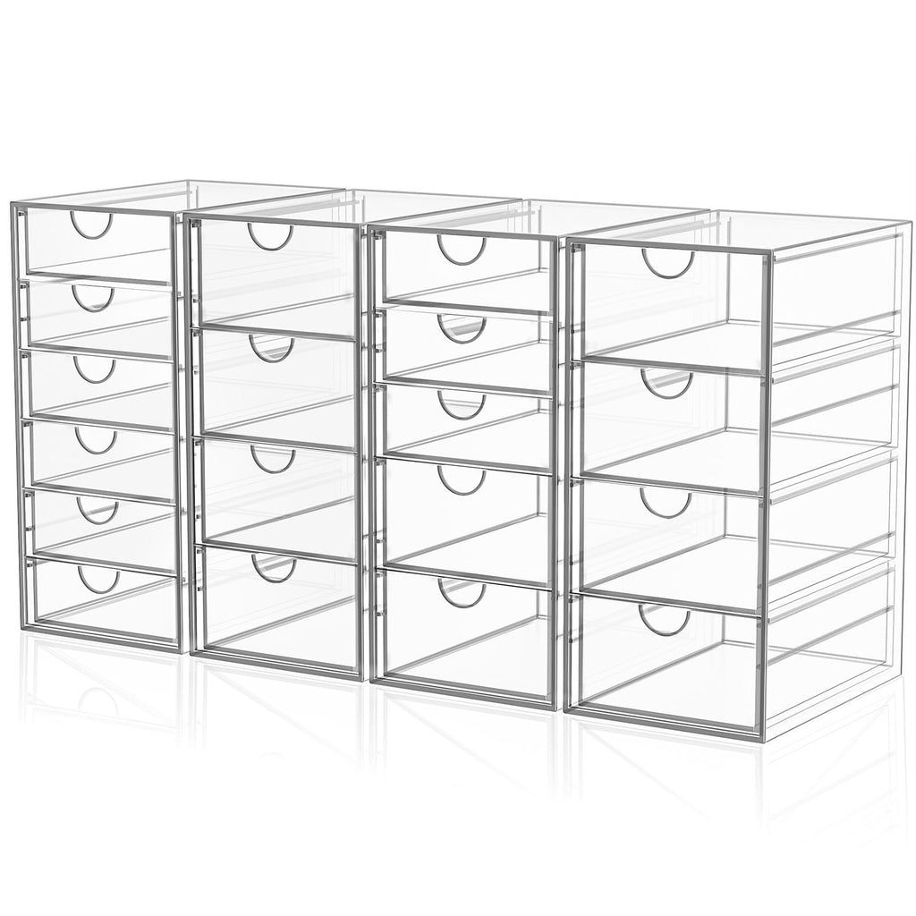 Acrylic Makeup Organizer with 19 Drawers,Storage Drawer Organizer | Bathroom Organizers and Storage for Palettes, Cosmetic, and Beauty Supplies, Desk Organization