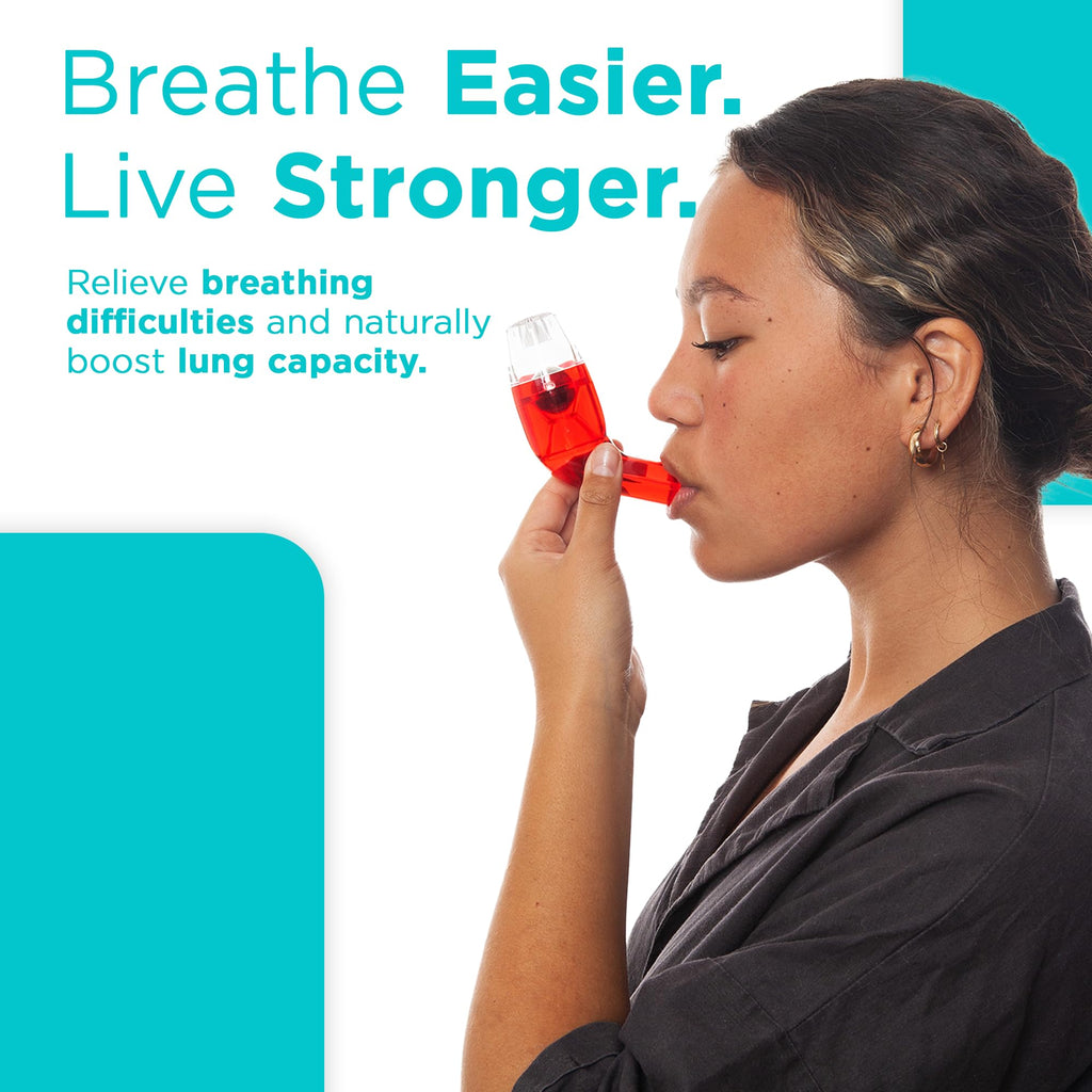 AirPhysio | Drug-Free Portable Breathing Trainer Device for Lungs | Breathe Better, Improve Lung Health & Mucus Clearance | Average Lung Capacity Device | Made in Australia