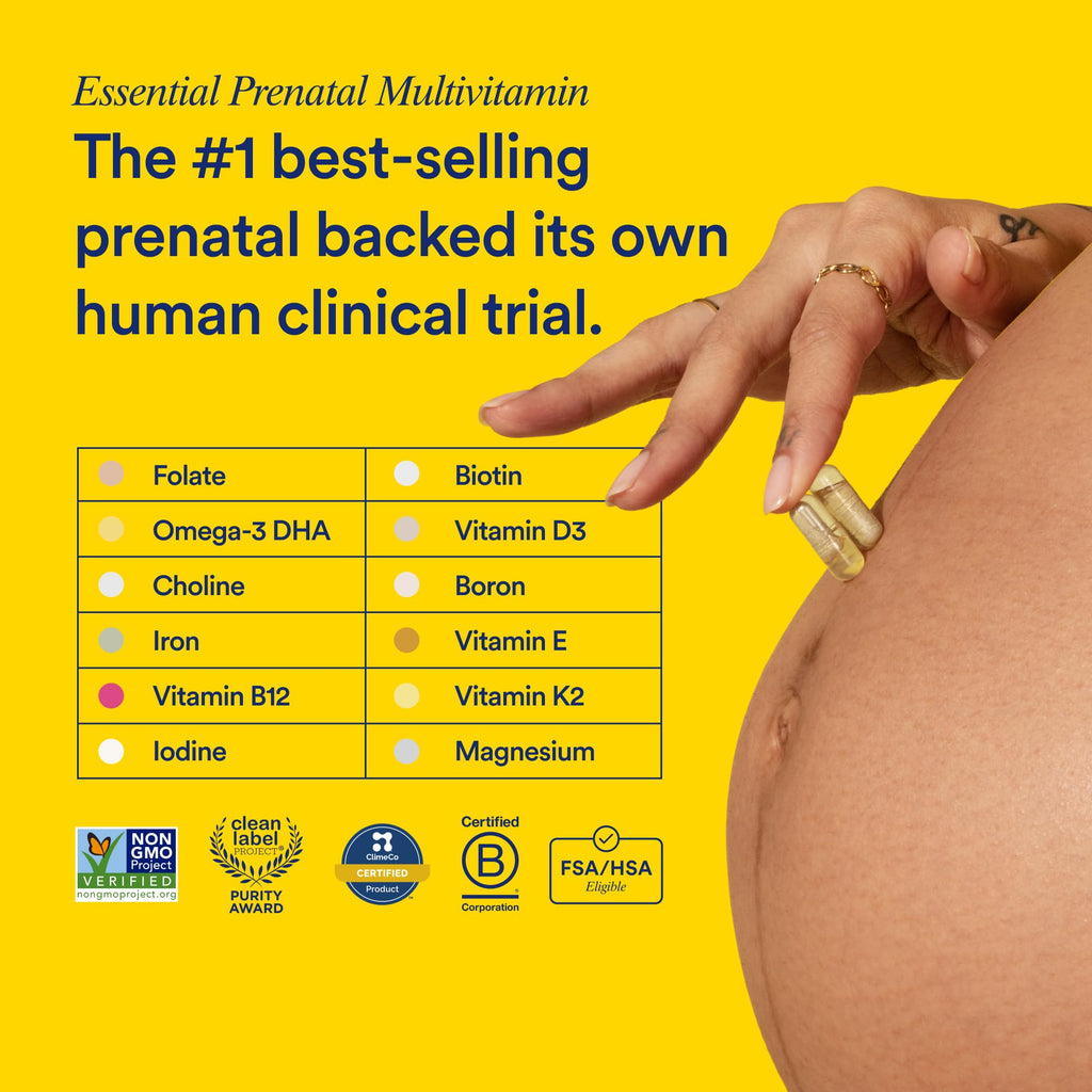 Ritual Women's Prenatal Multivitamins - 60 Capsules - 30 Servings | Clinical-Backed - Key Essential Vitamins and Minerals to Support Mom and Baby During Pregnancy* - Choline - Vegan - Citrus